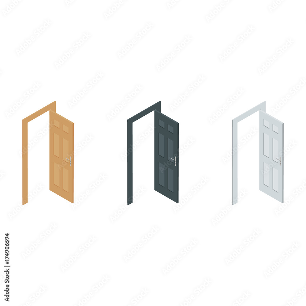 Isometric door vector