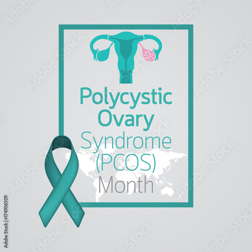 Polycystic Ovary Syndrome Month vector icon illustration