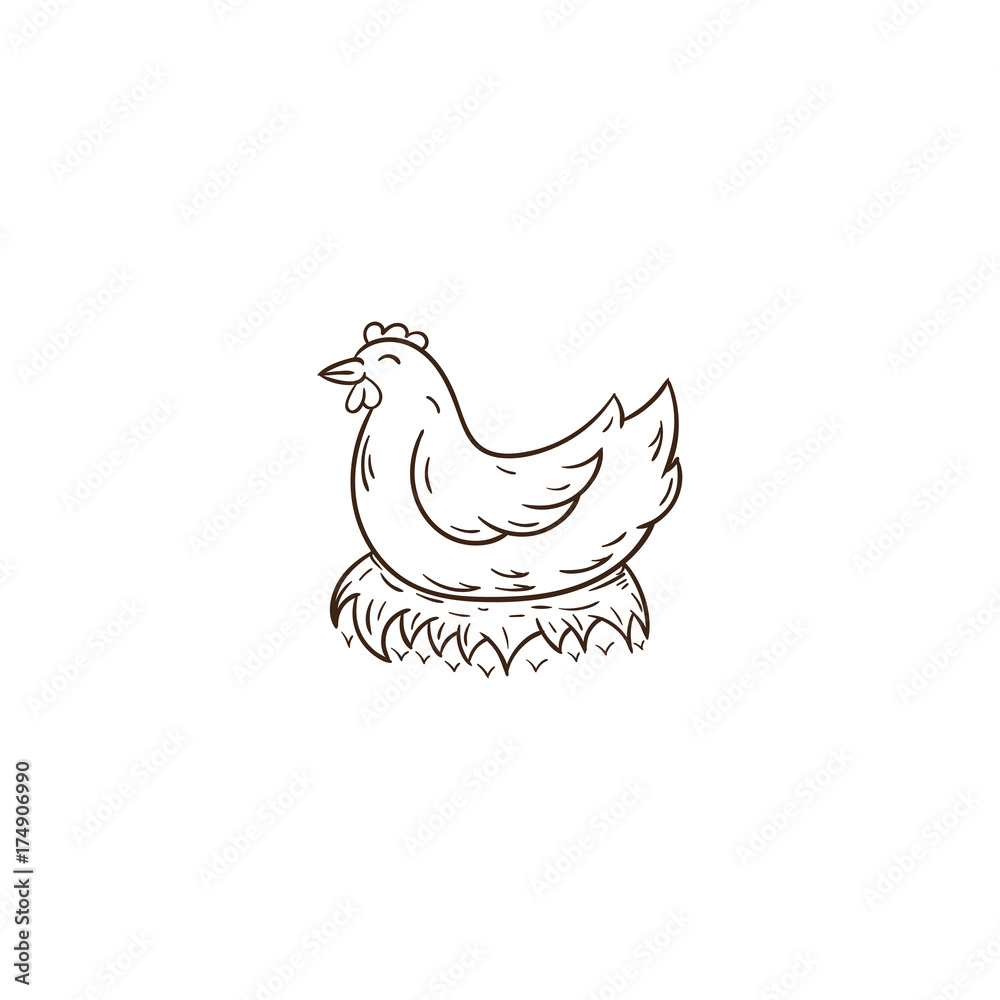 rooster farm nest vector illustration rooster farm nest vector illustration