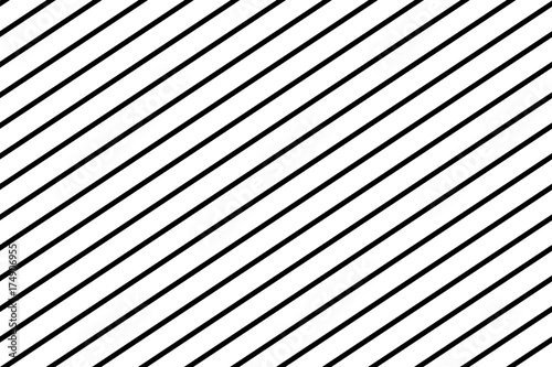 Stripes diagonal seamless pattern, texture. White on black. Vector illustration.