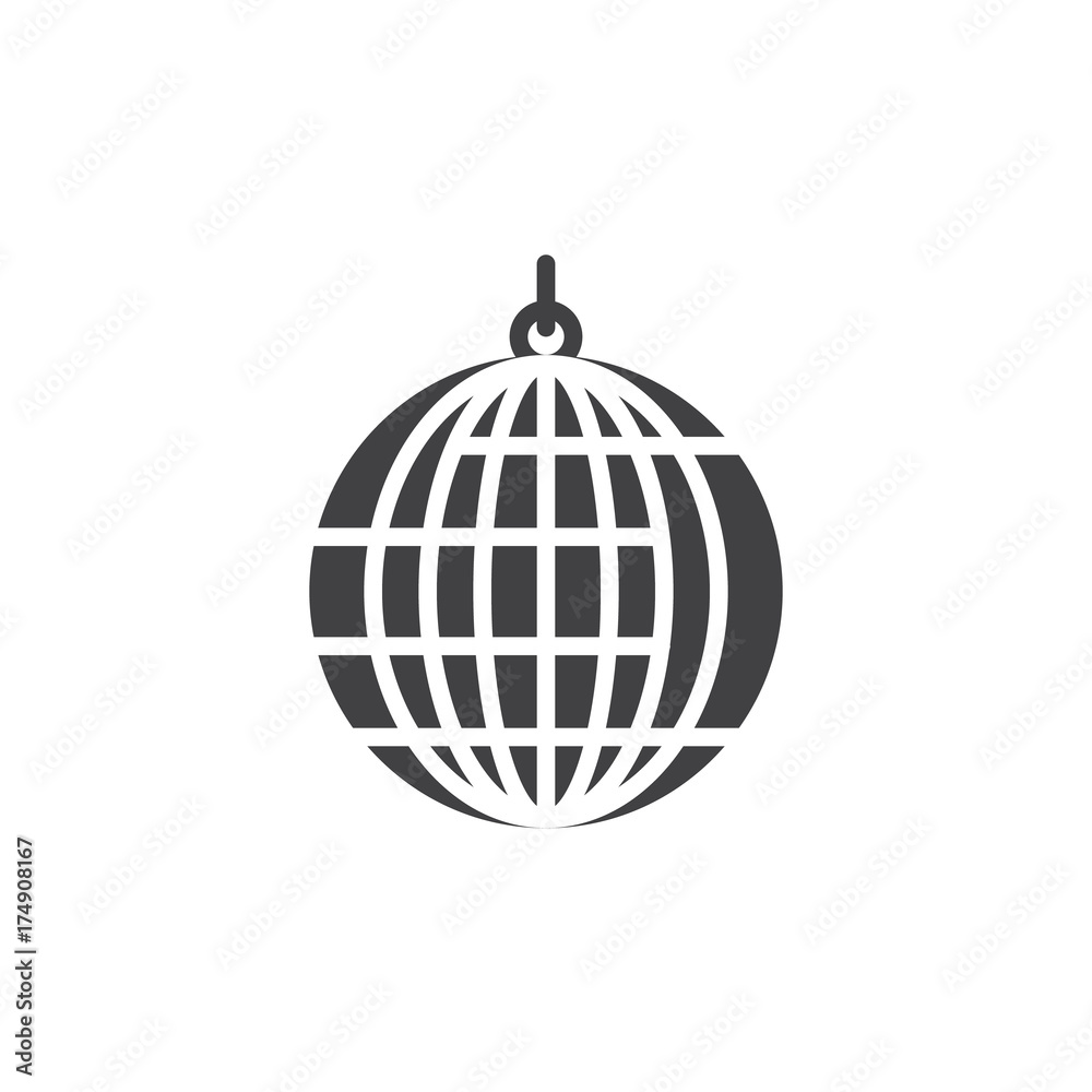 Disco ball icon vector, filled flat sign, solid pictogram isolated on white. Symbol, logo illustration. Disco ball icon vector, filled flat sign, solid pictogram isolated on white. Symbol, logo illustration.