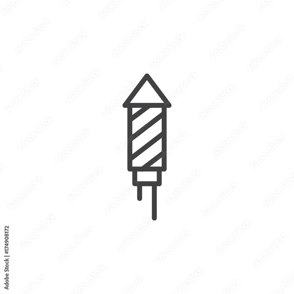 Fireworks line icon, outline vector sign, linear style pictogram isolated on white. Petard rocket symbol, logo illustration. Editable stroke Fireworks line icon, outline vector sign, linear style pictogram isolated on white. Petard rocket symbol, logo illustration. Editable stroke