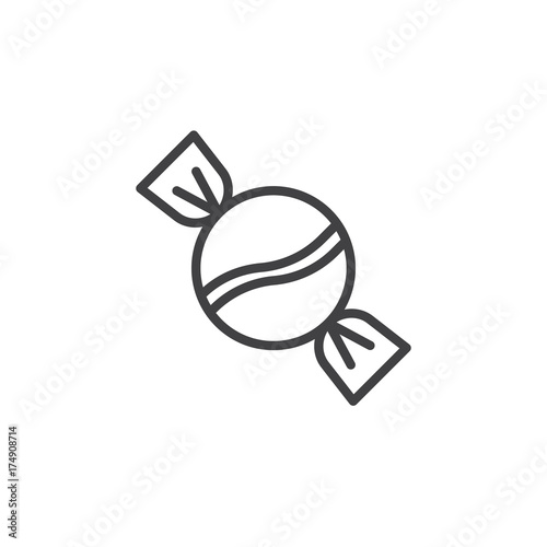 Candy line icon, outline vector sign, linear style pictogram isolated on white. Symbol, logo illustration. Editable stroke