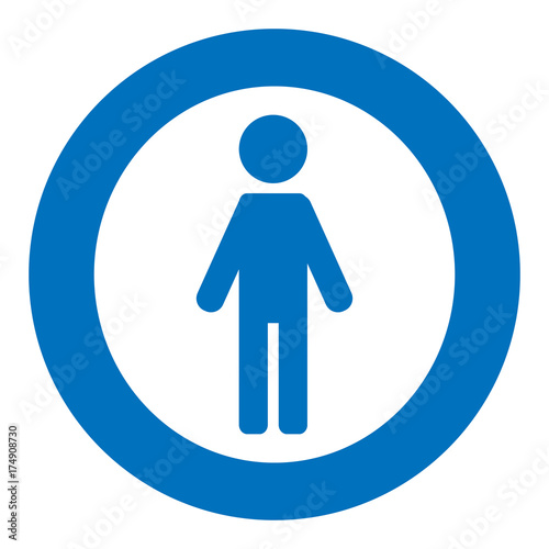 Gender icon symbol. Male boy man icon. Blue vector symbol.