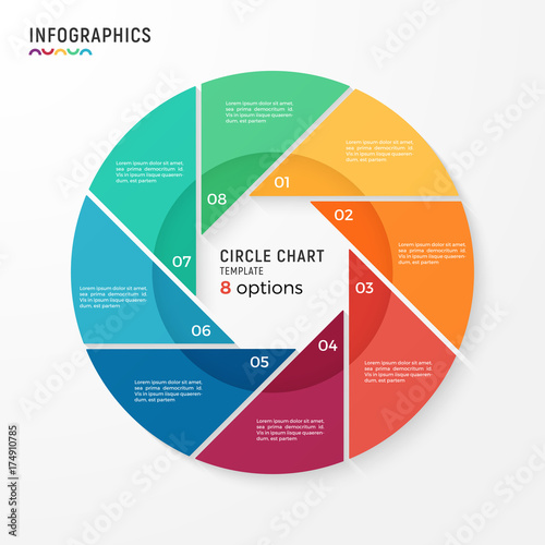 Vector circle chart infographic template for data visualization.
