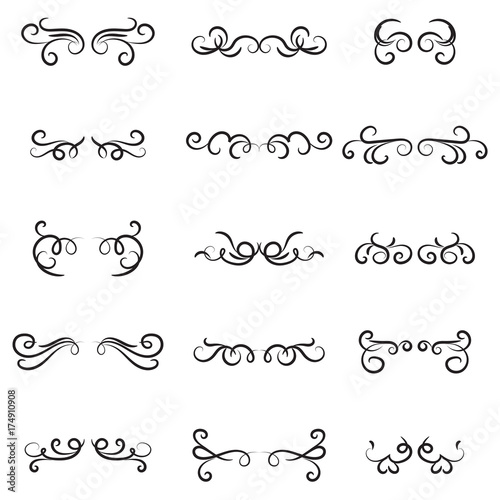 set of a calligraphy swirl line graphic designs vector, swirl border