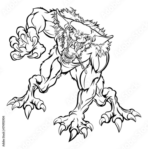 Scary Werewolf  Monster Character