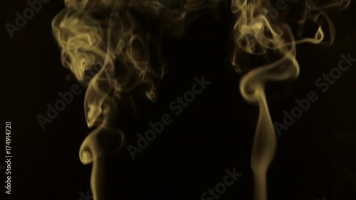 Wallpaper Mural Yellow smoke two lines on a black background. Torontodigital.ca