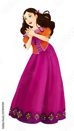 cartoon princess sorceress - smiling beautiful woman   illustration for children