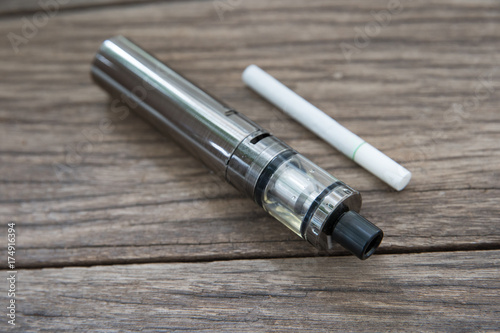 The electronic cigarette with the regular cigarettes