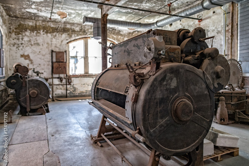 Laundry in ellis island abandoned psychiatric hospital interior rooms