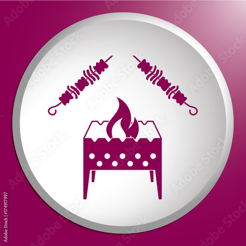 Brazier grill with kebab icon