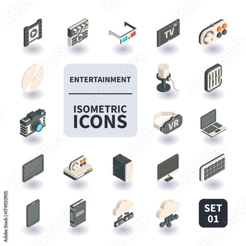 Simple Set of Entertainment Icons.