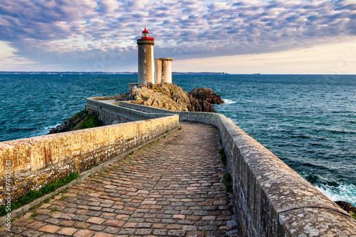 Lighthouse Phare du Petit Minou in Plouzane  Brittany  Bretagne   France.