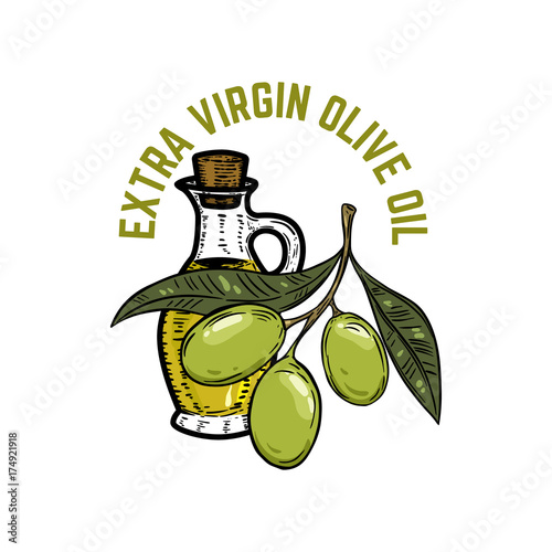 Extra virgin olive oil. Olive branch.