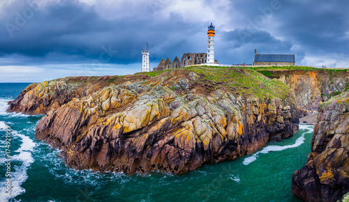 Fototapeta Naklejka Na Ścianę i Meble -  Lighthouse Pointe de Saint-Mathieu, Brittany (Bretagne), France