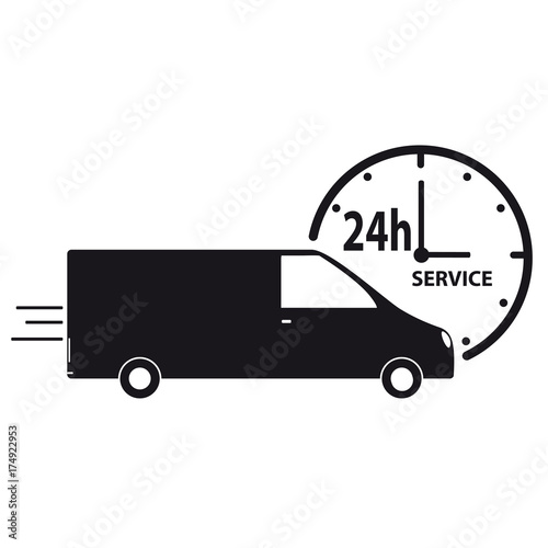 24h delivery truck icon