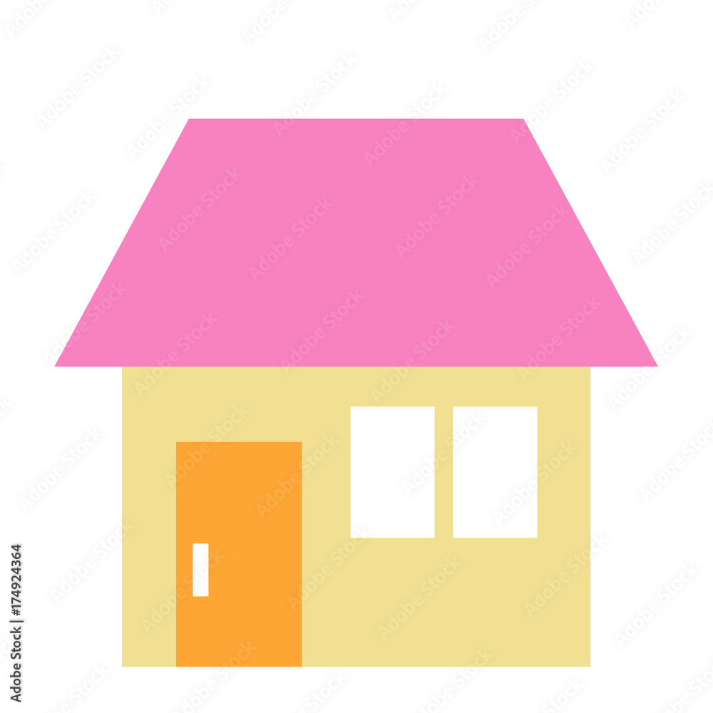ピンク色の屋根の家 Stock イラスト Adobe Stock