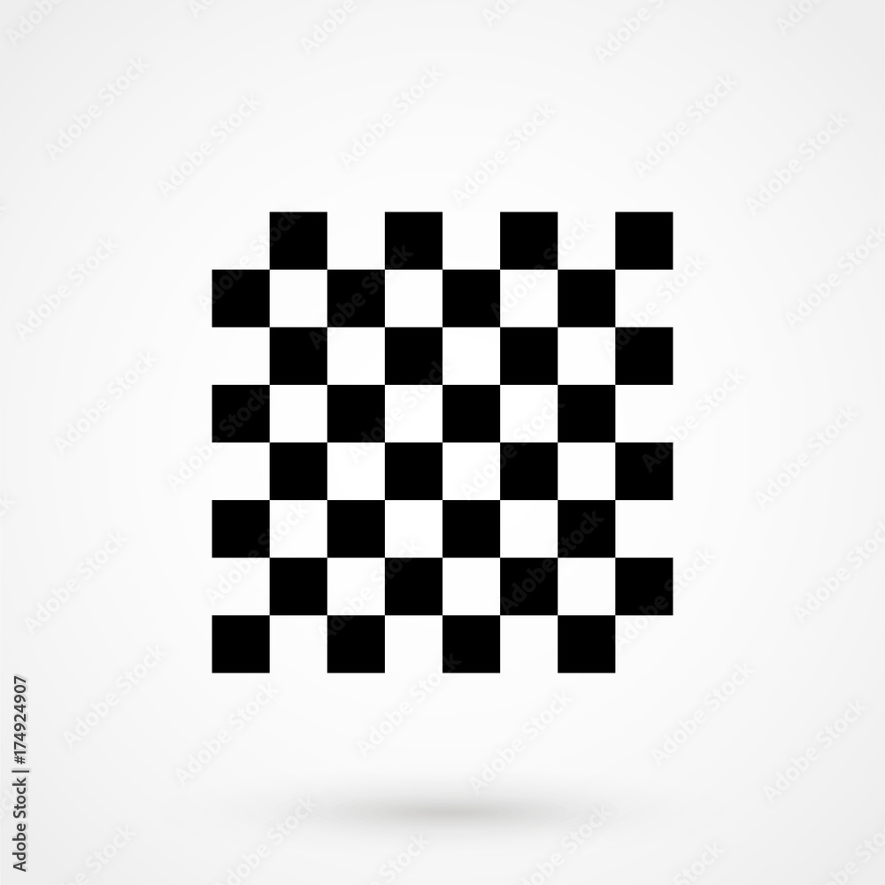 Vector seamless pattern simulates a black and white chessboard.
