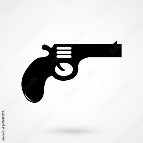 Pistol Gun Icon Vector Illustration on the white background.