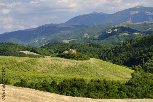 Landscape in Montefeltro near Urbania (Marches, Italy) photo
