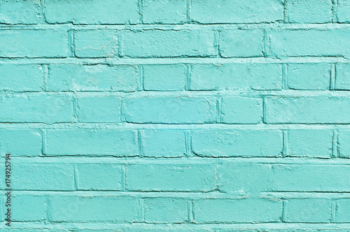 Turquoise brickwork (background, texture)