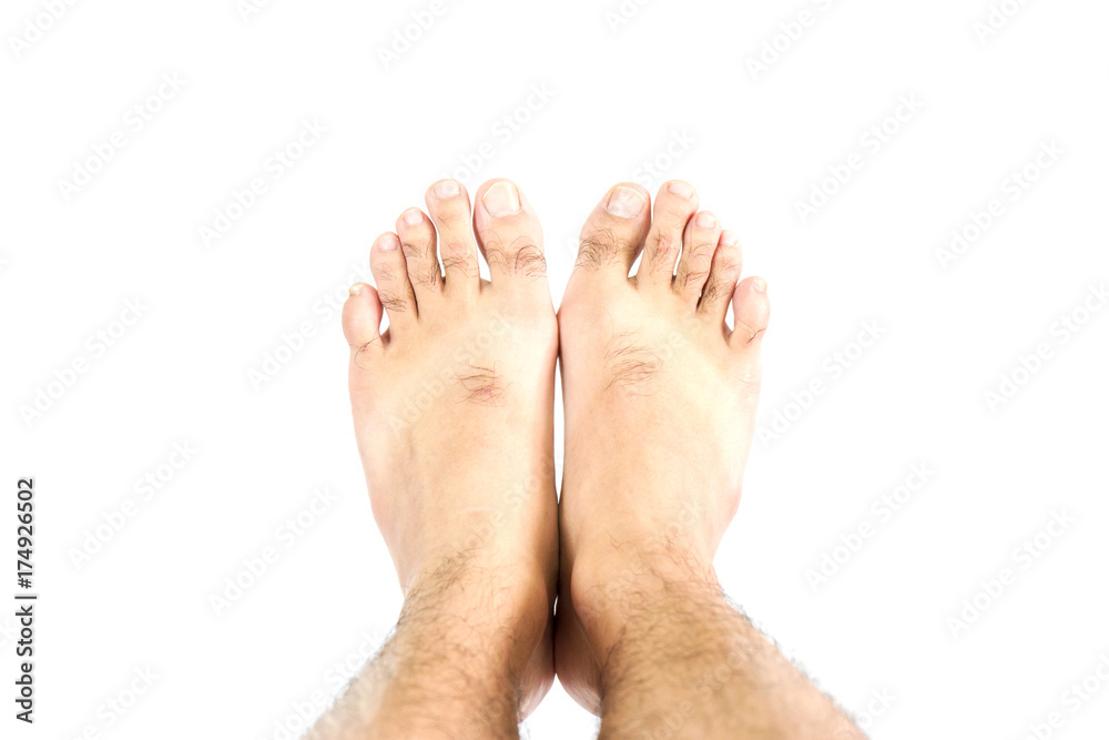 Fototapeta premium The Foot on White background