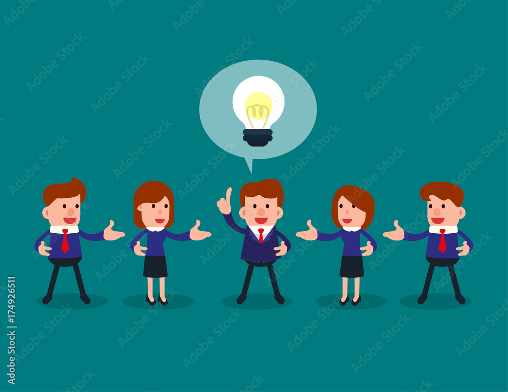 Successful businessman give ideas for another business people. Concept business business vector illustration. Successful businessman give ideas for another business people. Concept business business vector illustration.