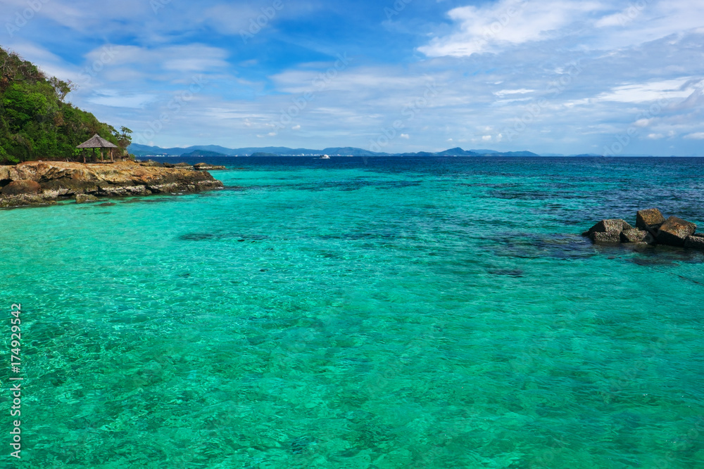 Transparent sea and crystal clear water of Maiton island, Phuket, Thailand.
