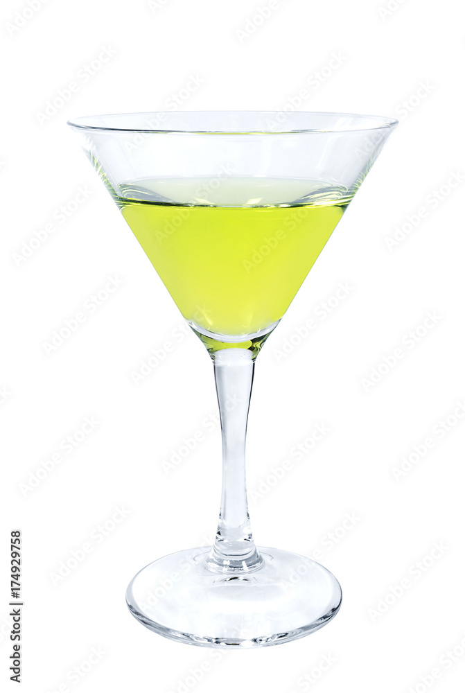 Wineglass with martini closeup isolated on white background Wineglass with martini closeup isolated on white background