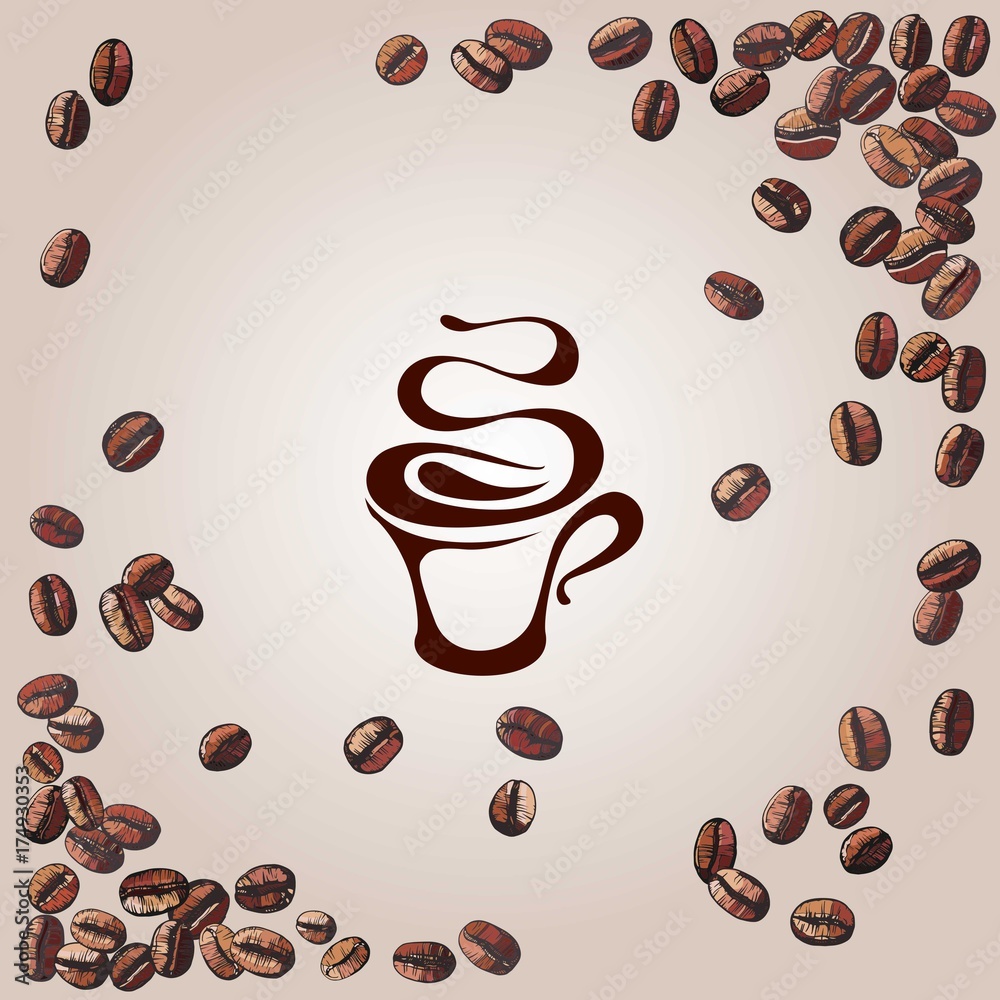 Obraz premium coffee background, vector illustration