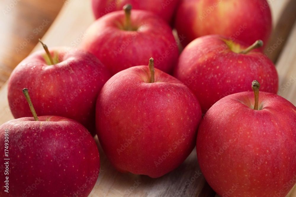 Group of red apples with fresh Group of red apples with fresh