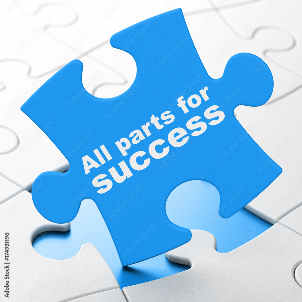 Finance concept: All parts for Success on puzzle background Finance concept: All parts for Success on puzzle background