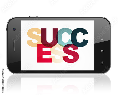 Business concept: Smartphone with Success on display