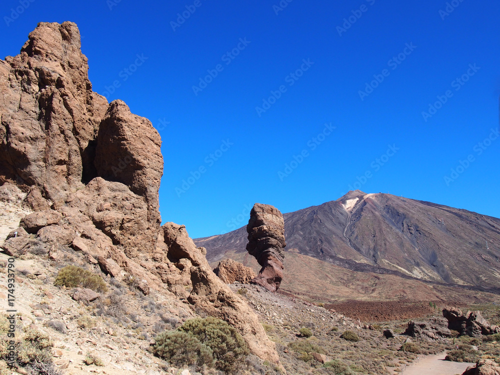 mountains and large rock formations in the volcanic landscape of teide national park tenerife mountains and large rock formations in the volcanic landscape of teide national park tenerife