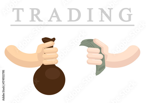 Trading flat vector illustration