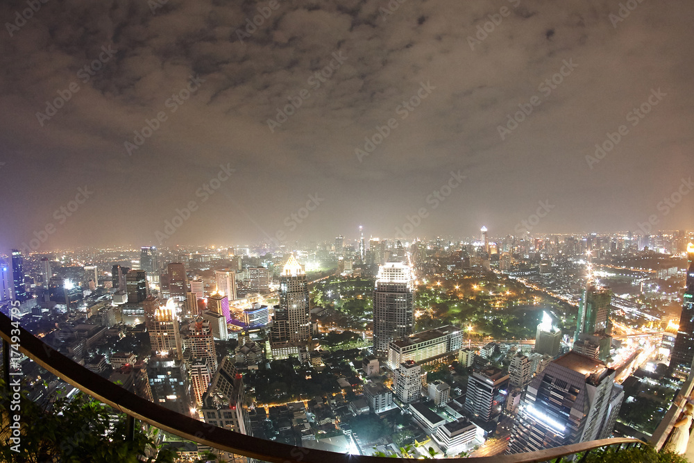 Fototapeta premium Bangkok at night. View from skyscraper. 