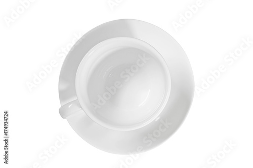 White mug empty blank for coffee or tea isolated on white background