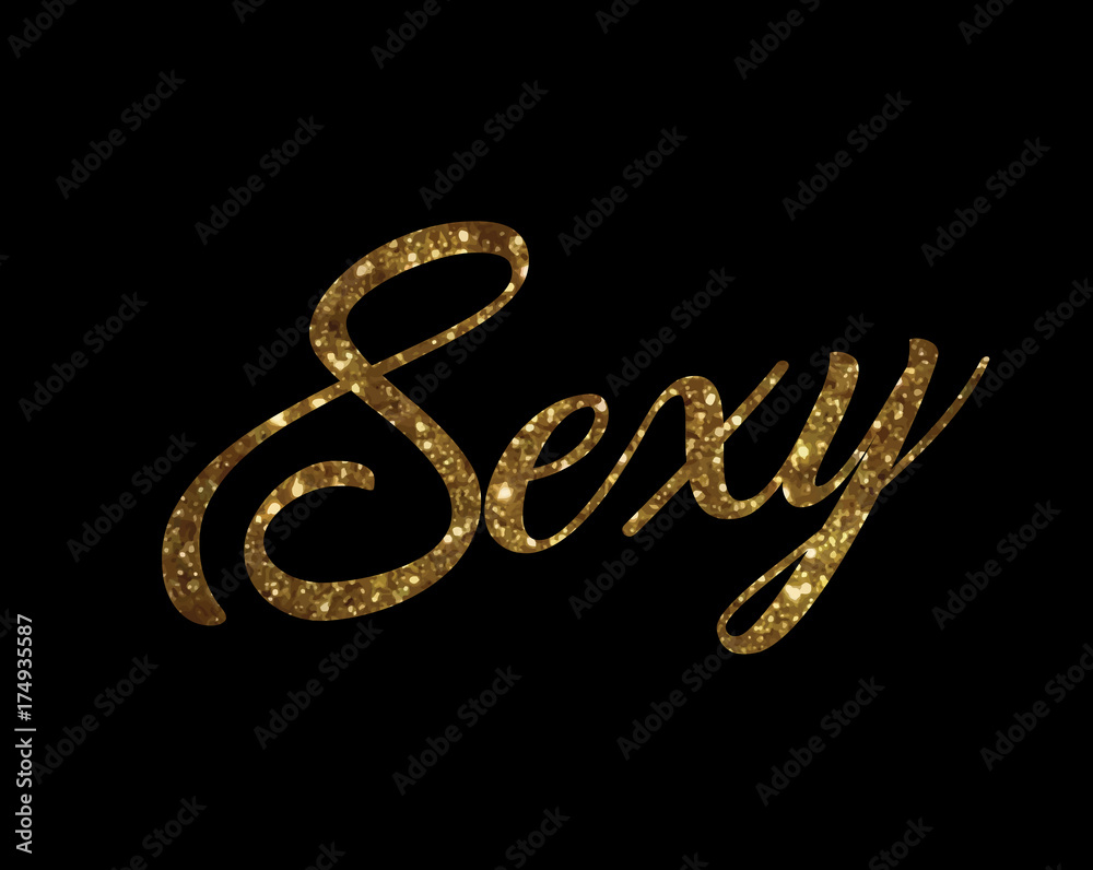 1000px x 796px - Golden glitter of isolated hand writing word SEXY Stock Vector | Adobe Stock