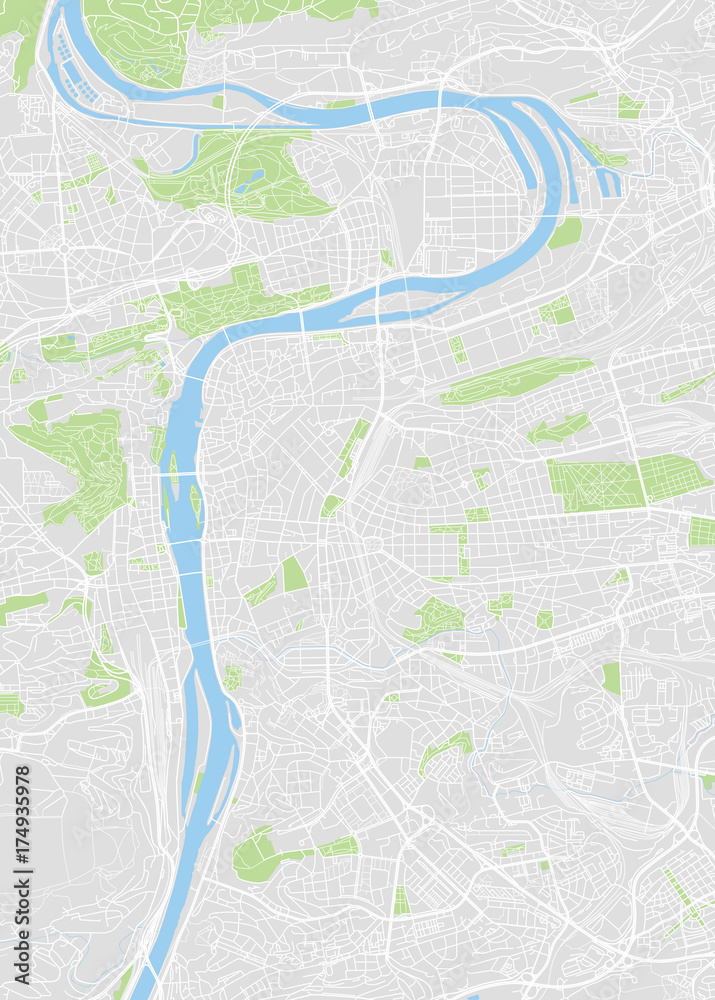 Prague colored vector map