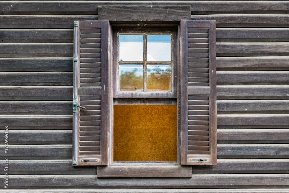 Windows of the antique style house Windows of the antique style house