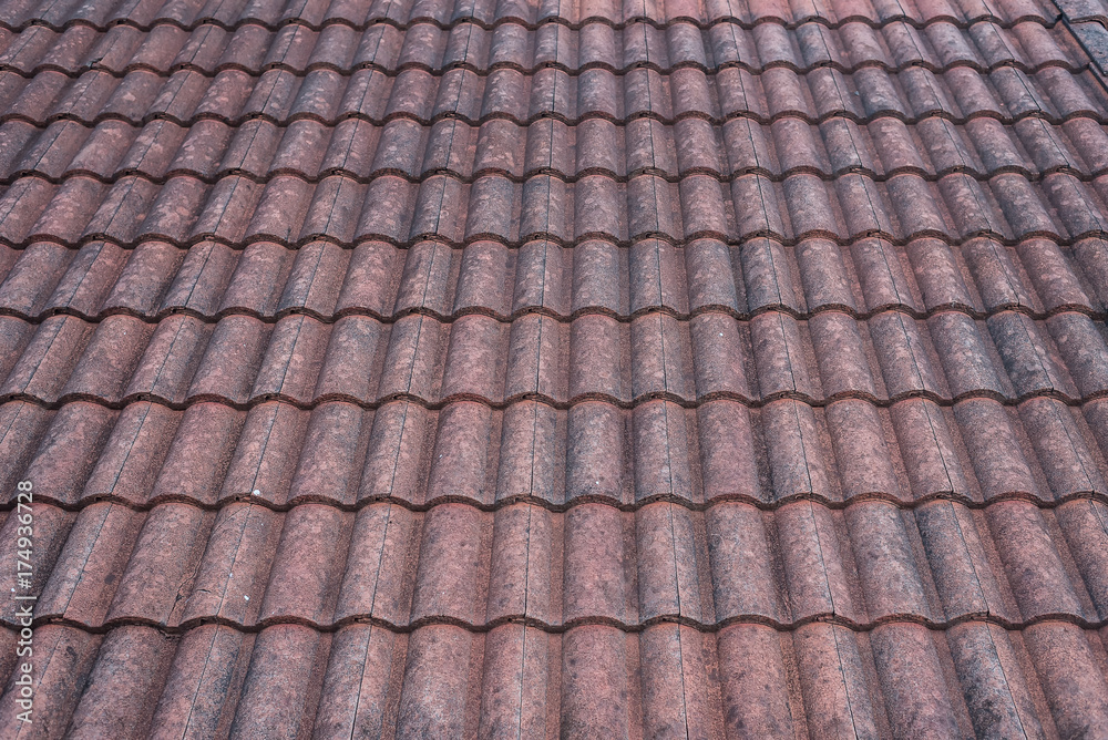 The top red roof tiles over a long period of time make the paint pale. The top red roof tiles over a long period of time make the paint pale.