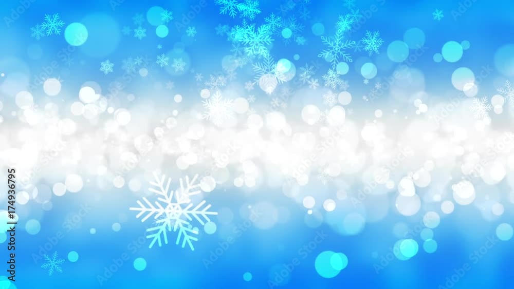 fond bleu neige et étoiles