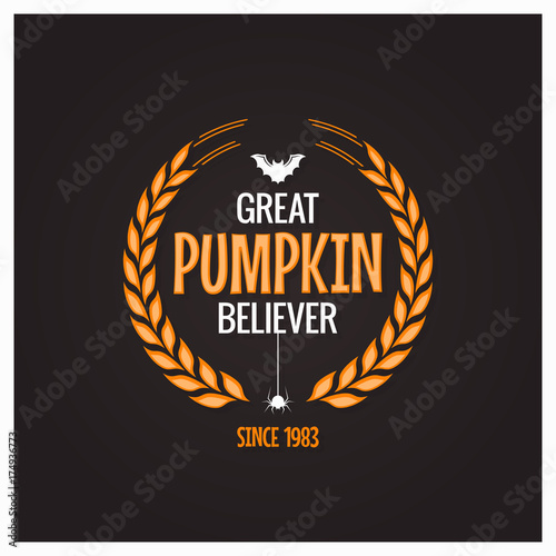 halloween pumpkin believer logo concept background