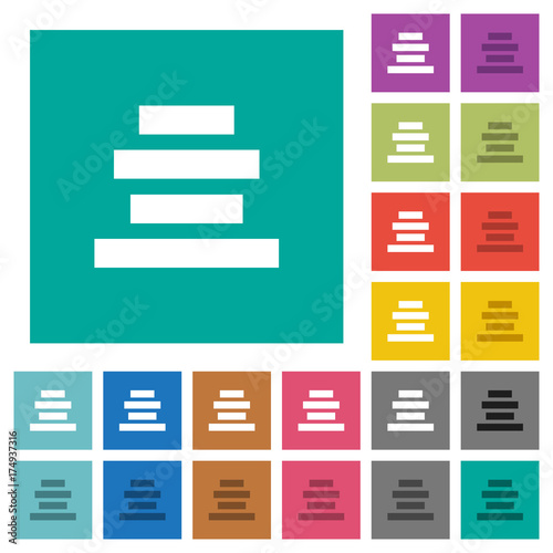 Text align center square flat multi colored icons