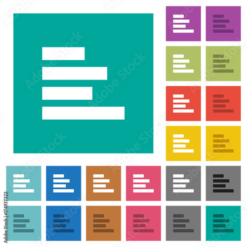 Text align left square flat multi colored icons