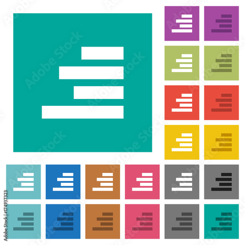 Text align right square flat multi colored icons