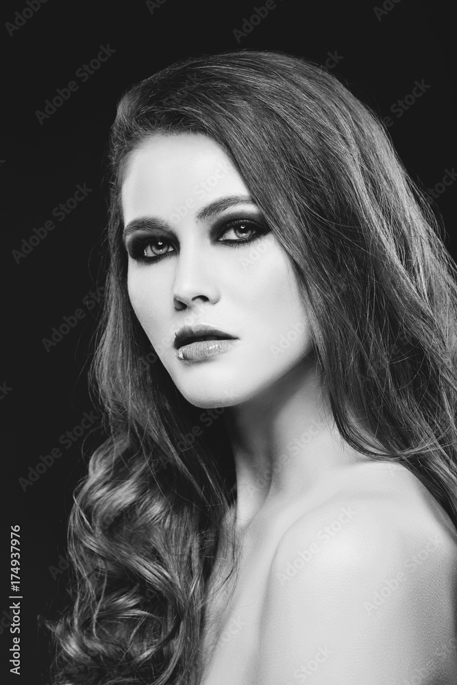 Fototapeta premium girl with beautiful long red hair