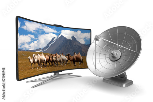 Plakat TV on white background. Isolated 3D illustration