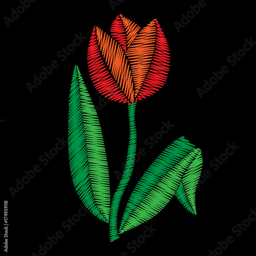 Embroidery stitches imitation tulip